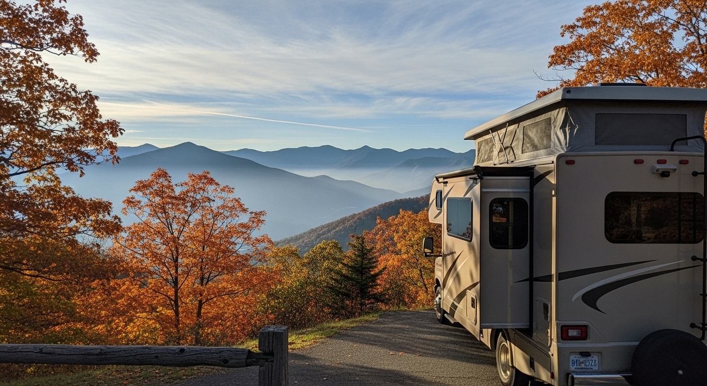 RV driving along Pacific Coast Highway with ocean views and cliffs